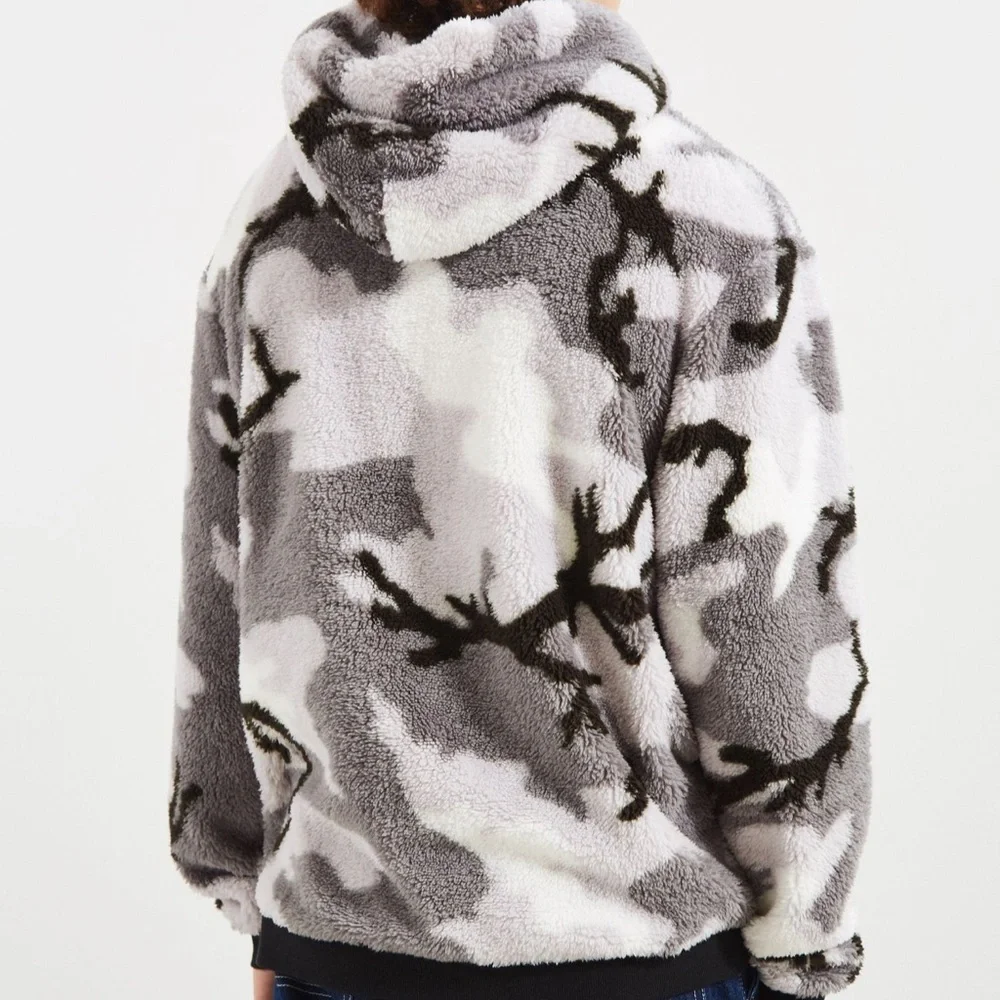UO Camo Fluffy Soft Blanket Feel Polar Hoodie Sweatshirt - Picture 3 of 9